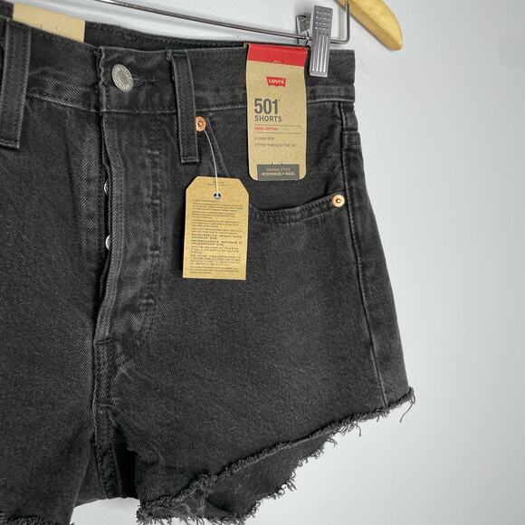 Levi's 501 Original Cutoff Light Wash Premium Denim Shorts Distressed Sz 27 - Picture 6 of 10